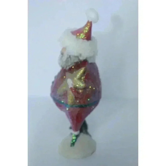 Roman Inc. Santa w/ Star & Tree Glitter Whimsical Distressed BOHO 11 inches NWT - Picture 3 of 7